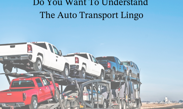 Do You Want To Understand The Auto Transport Lingo
